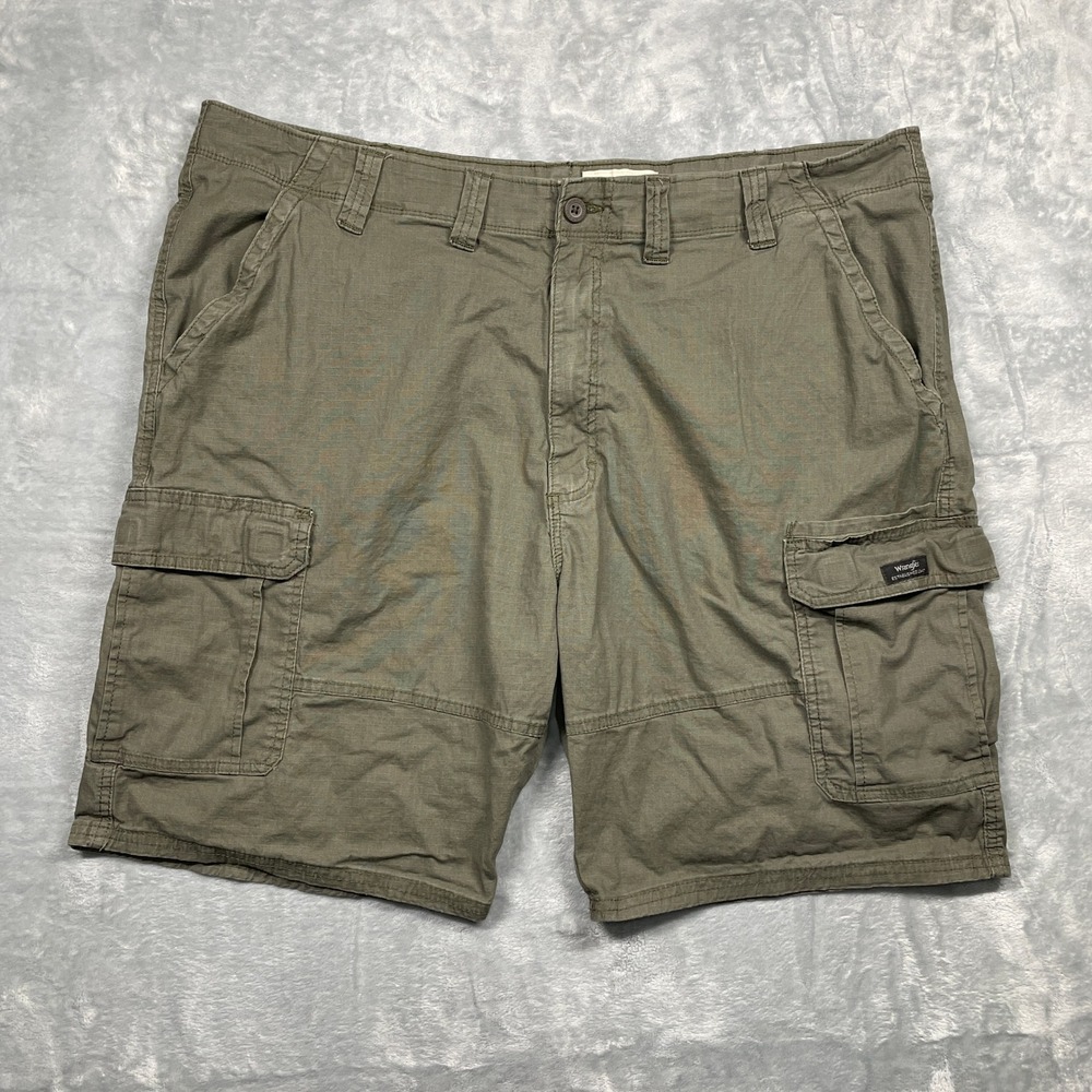 Wrangler Cargo Shorts Mens 44 Green Relaxed Fit Ripstop Stretch‎